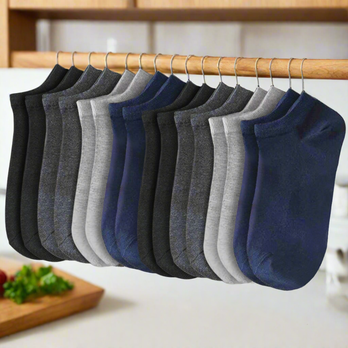 Arctic Wolf Men's Low Cut Ankle Socks, Black, Dark Grey, Light Grey