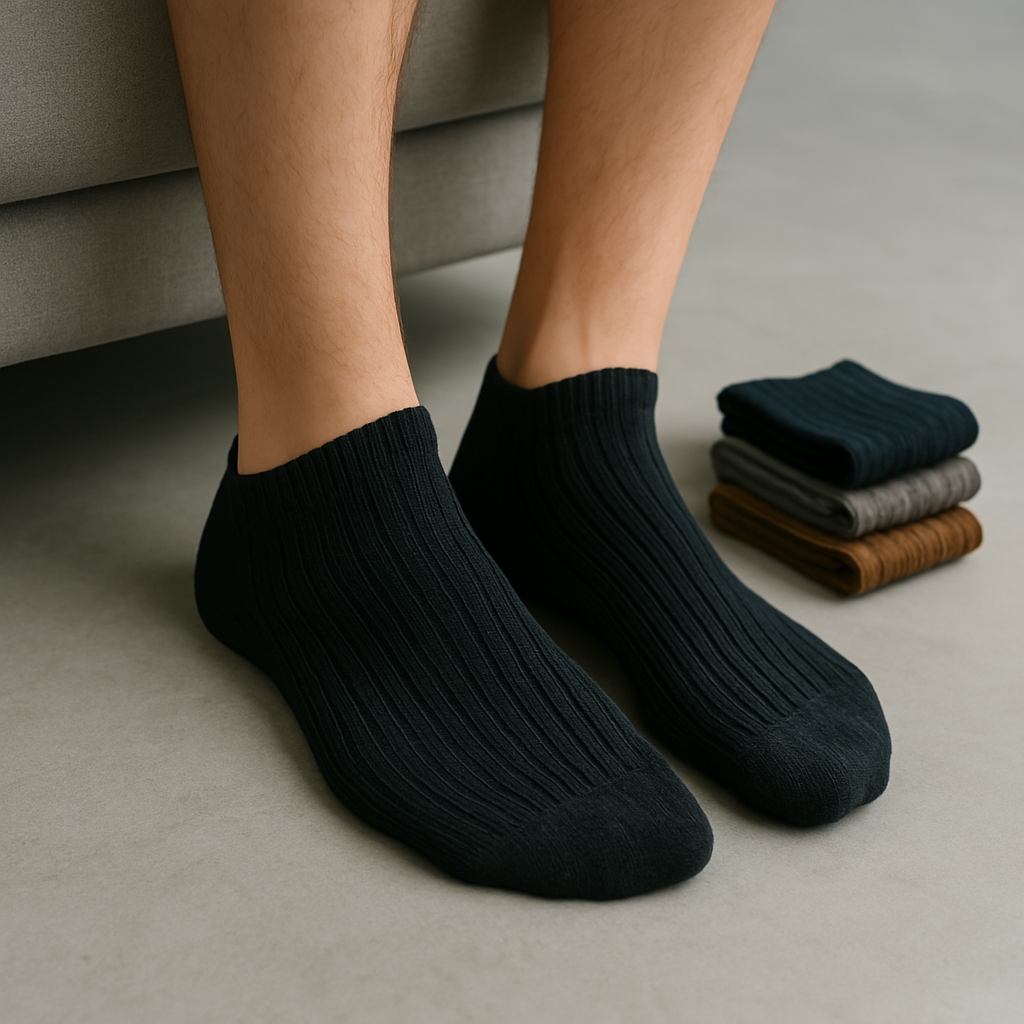 Arctic Wolf Men's Ribbed Ankle Length Socks (Pack of 6, 8 & 12 Pairs)