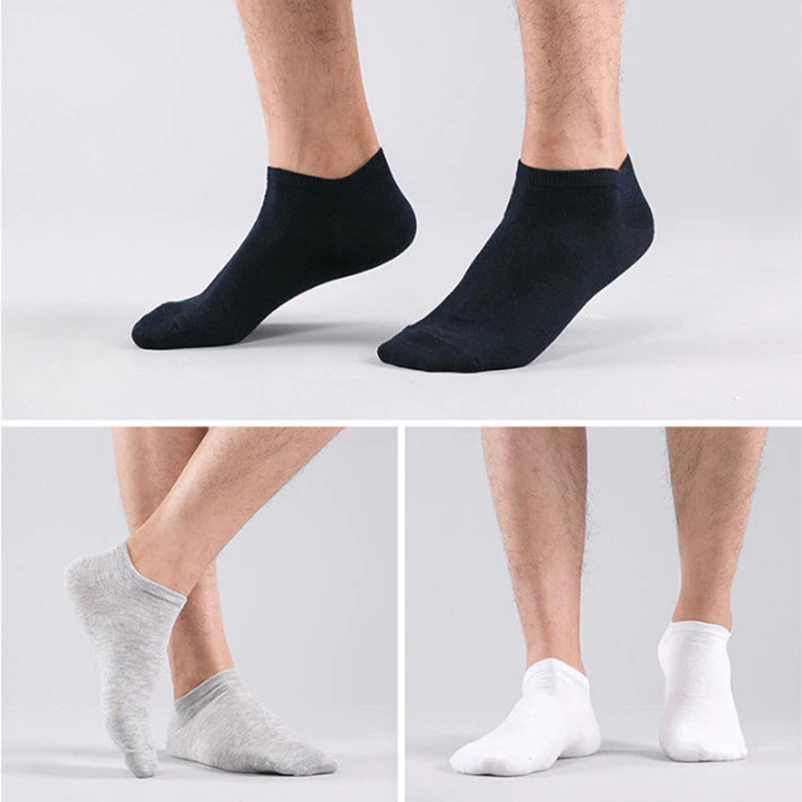 Arctic Wolf Men's Low Cut Ankle Socks, Black, Dark Grey, Light Grey & Navy Blue (Pack of 8 Pairs) - Adorable Me