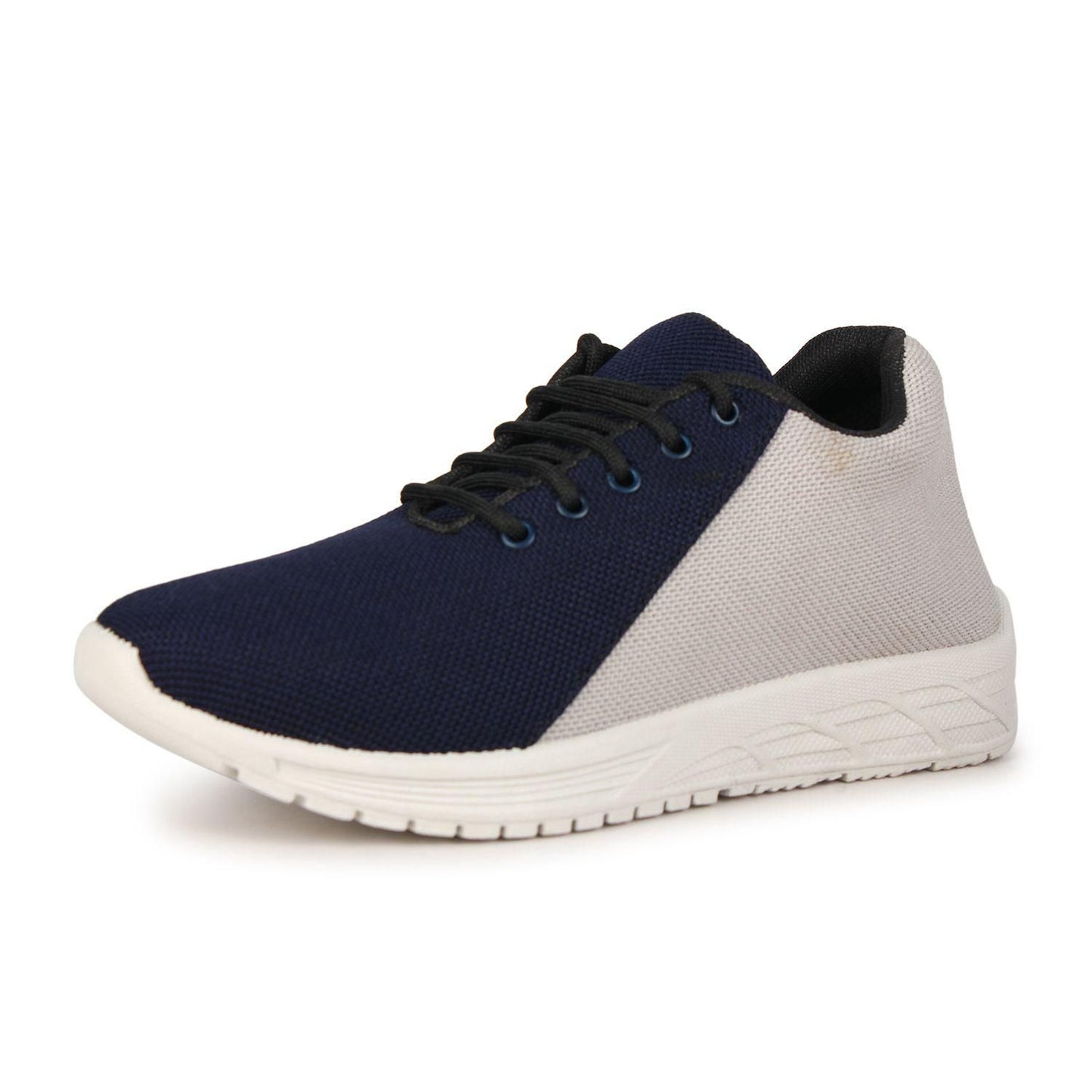 Men's Navy Blue & Off White Sports Shoe - Adorable Me