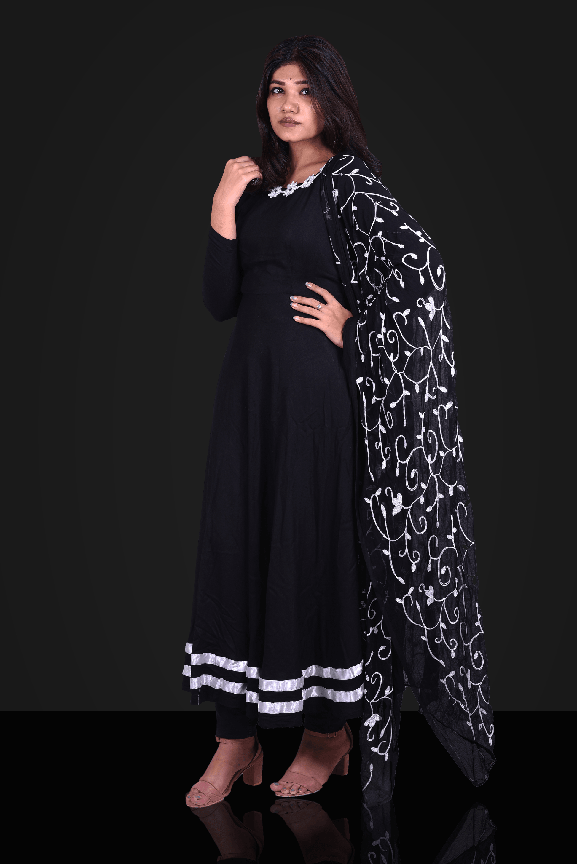 The GRACE!-Black & White Kurta Set-Adorable Me