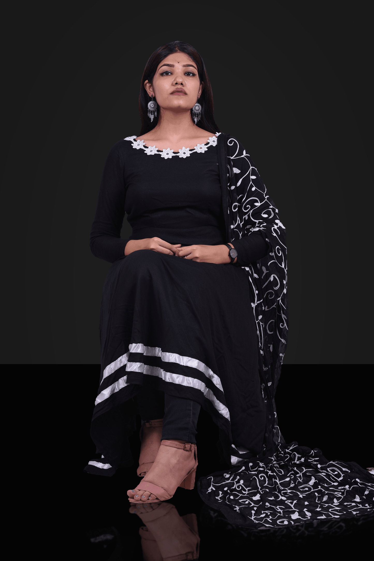 The GRACE!-Black & White Kurta Set-Adorable Me
