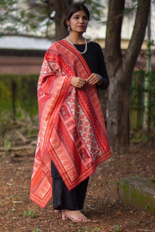 Printed Chanderi Dupatta - Adorable Me
