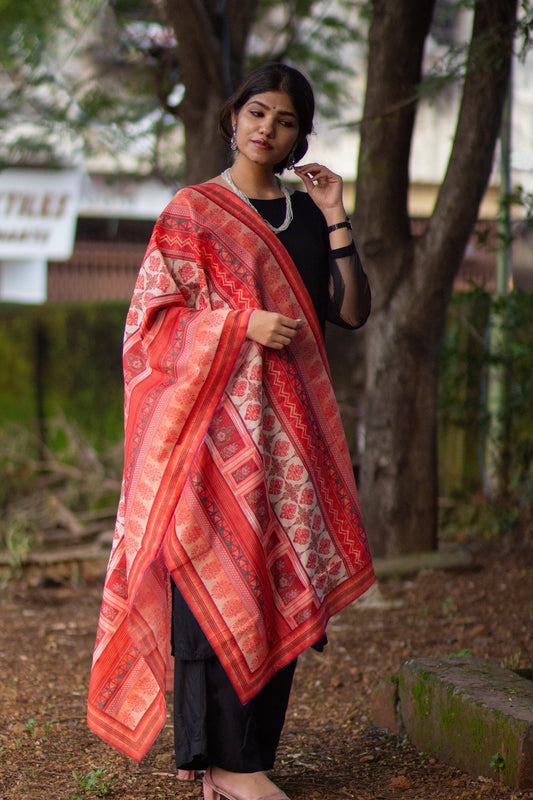 Printed Chanderi Dupatta - Adorable Me