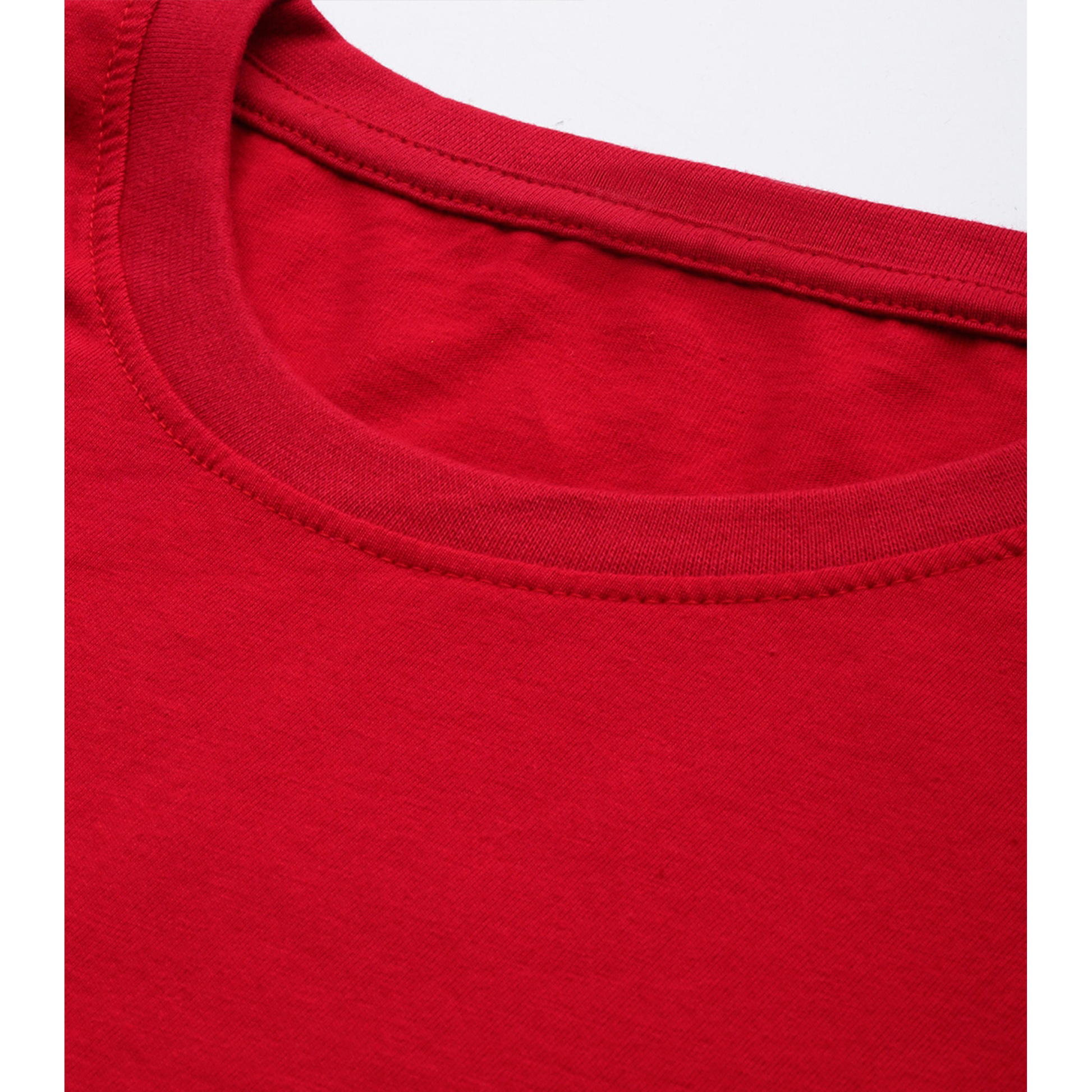 Men's Cotton Minimalist Half Sleeves T-shirt (Sunset Red) - Adorable Me