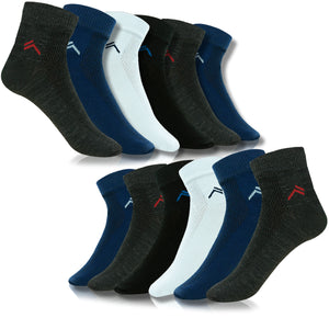 Arctic Wolf Men's Cotton Ankle Socks (Pack of 6, 8 & 12 Pairs)