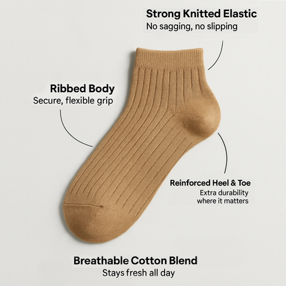 Arctic Wolf Men's Ribbed Ankle Length Socks (Pack of 6, 8 & 12 Pairs)