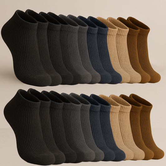 Arctic Wolf Men's Ribbed Ankle Length Socks (Pack of 6, 8 & 12 Pairs)