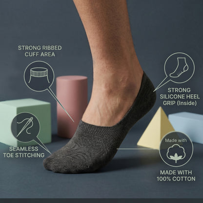 Arctic Wolf Men's Ribbed Ankle Length Socks (Pack of 6, 8 & 12 Pairs)