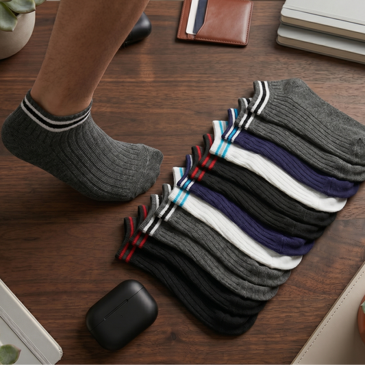 Arctic Wolf Men's Cotton Ankle Socks (Pack of 6, 8 & 12 Pairs)