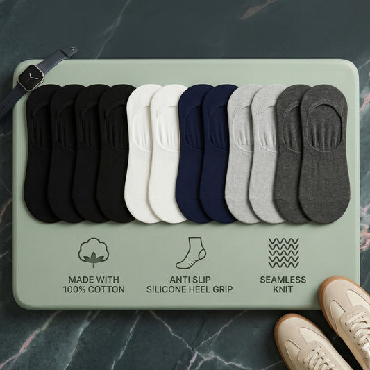 Arctic Wolf Men's Loafer Socks, Multi-Colored (Pack of 6 & 12 Pairs) - Free Size
