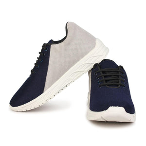 Men's Navy Blue & Off White Sports Shoe - Adorable Me