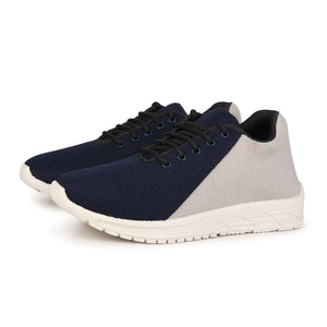 Men's Navy Blue & Off White Sports Shoe - Adorable Me