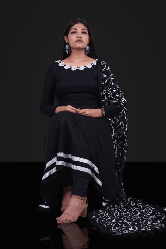 The GRACE!-Black & White Kurta Set-Adorable Me