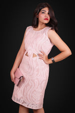 Load image into Gallery viewer, The Pastel Pencil!-Pastel Pink Body Fit Dress-Adorable Me
