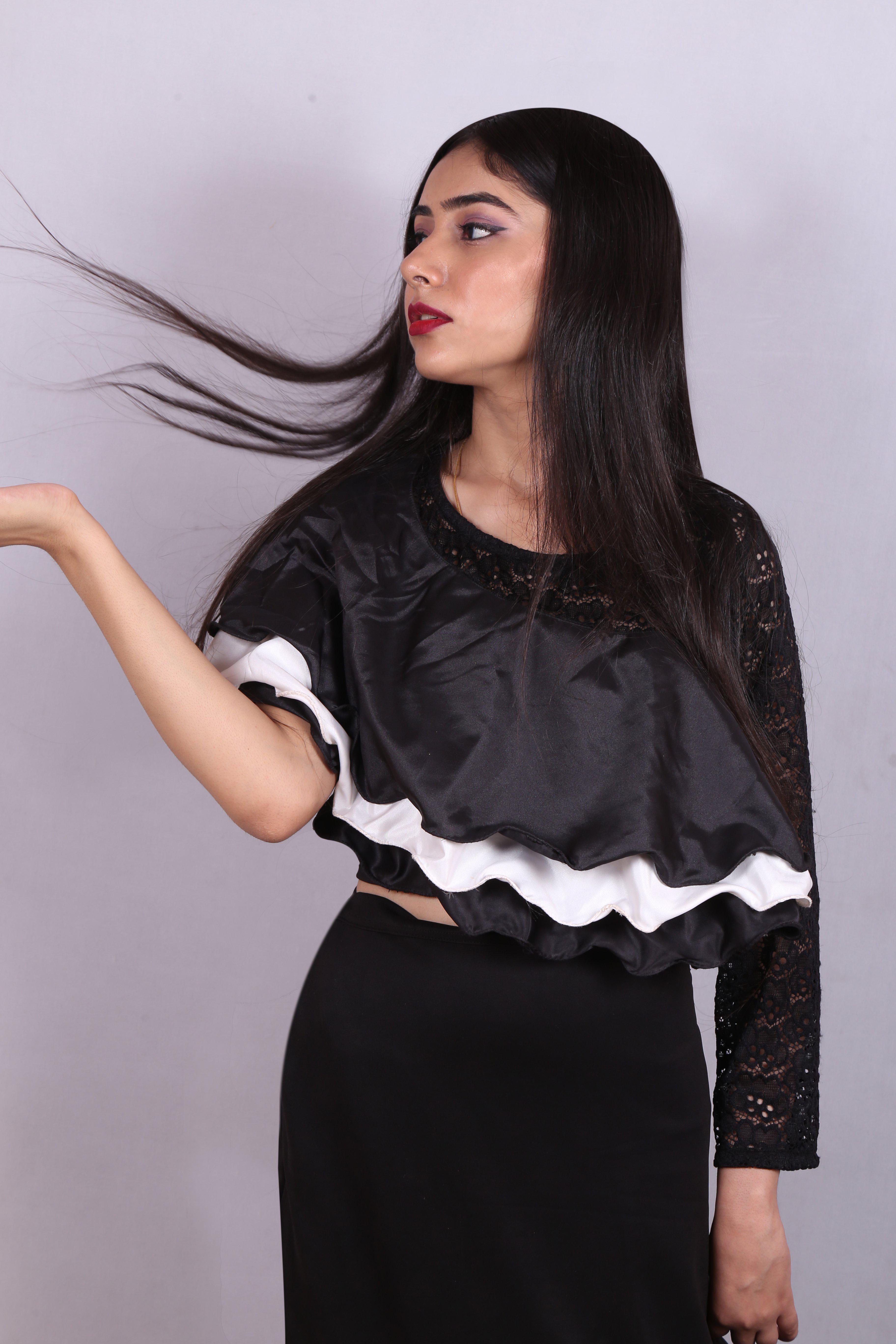 The Senorita!-Black & White Flared Skirt & Top-Adorable Me