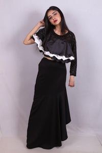 The Senorita!-Black & White Flared Skirt & Top-Adorable Me