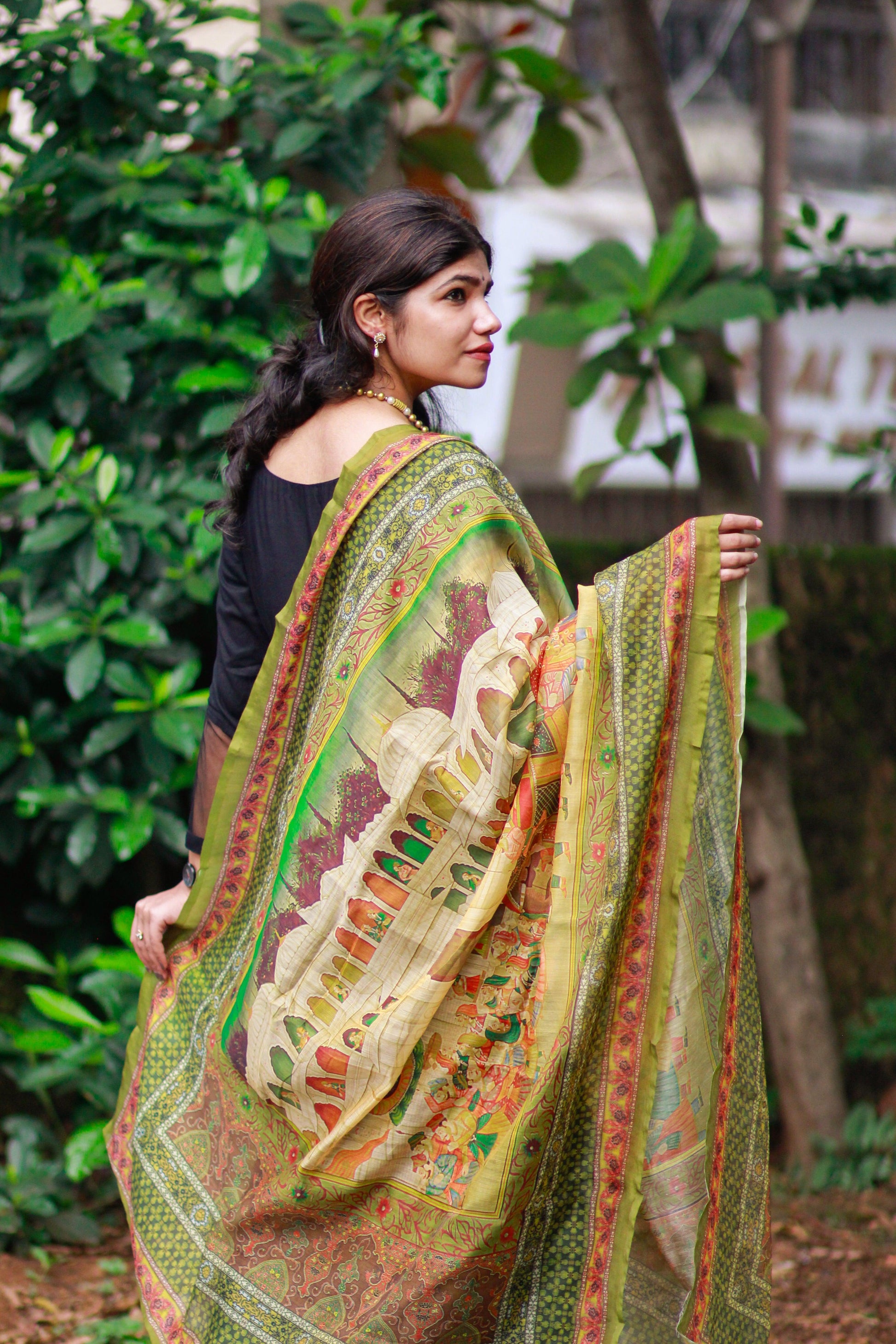 Printed Chanderi Linen Dupatta - Adorable Me