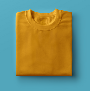 Men's Cotton Minimalist Half Sleeves T-shirt (Mustard Yellow) - Adorable Me