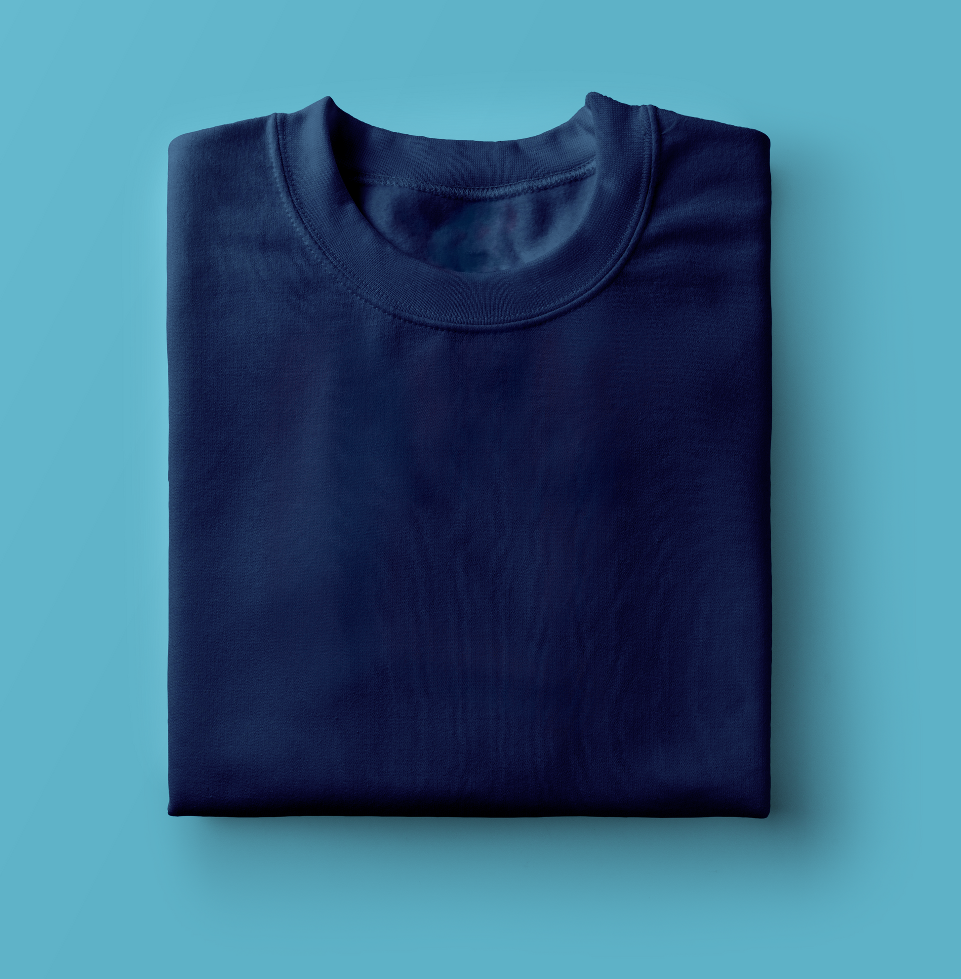 Men's Cotton Minimalist Half Sleeves T-shirt (Navy Blue) - Adorable Me