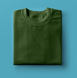 Load image into Gallery viewer, Men&#39;s Cotton Minimalist Half Sleeves T-shirt (Olive Green) - Adorable Me

